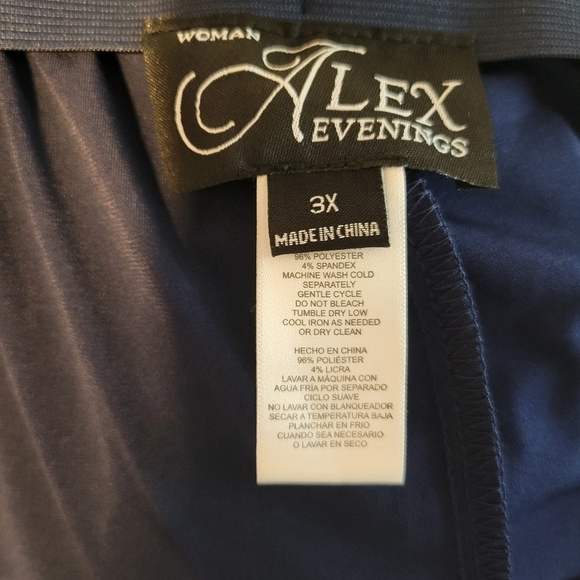 NWT Alex Evenings Stretch Matte Jersey Wide Leg Pants in Dark Navy - Picture 8 of 9